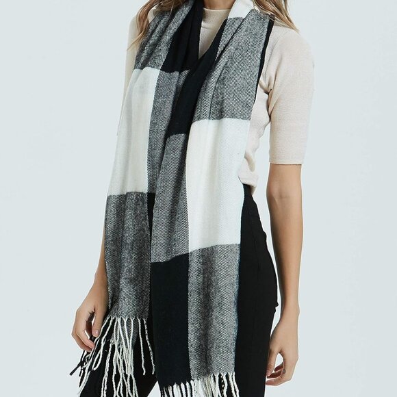 Women's Fashion Long Shawl Big Grid Winter Warm Lattice Large Scarf - Picture 3 of 5